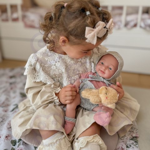  ROYAL Lalka Bobas 36 cm w Ubranku z Misiem Akcesoria do Karmienia
