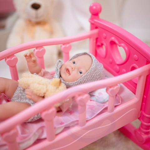  ROYAL Lalka Bobas 36 cm w Ubranku z Misiem Akcesoria do Karmienia