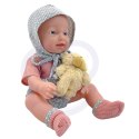  ROYAL Lalka Bobas 36 cm w Ubranku z Misiem Akcesoria do Karmienia