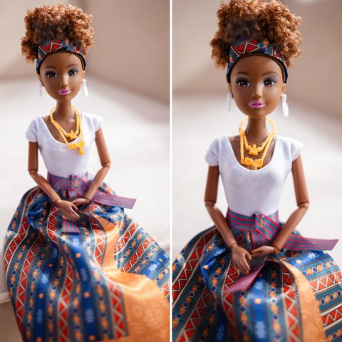  ROYAL Lalka Lili Mulatka w Eleganckiej Sukni