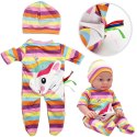 ROYAL Ubranko dla Lalki Zestaw Pajacyk Body Jednorożec Czapeczka 43-46 cm