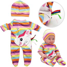  ROYAL Ubranko dla Lalki Zestaw Pajacyk Body Jednorożec Czapeczka 43-46 cm