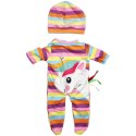  ROYAL Ubranko dla Lalki Zestaw Pajacyk Body Jednorożec Czapeczka 43-46 cm