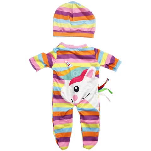  ROYAL Ubranko dla Lalki Zestaw Pajacyk Body Jednorożec Czapeczka 43-46 cm
