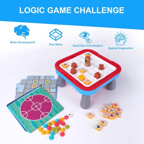  Stolik Gier Planszowych Logicznych 65 el. Zestaw 10w1