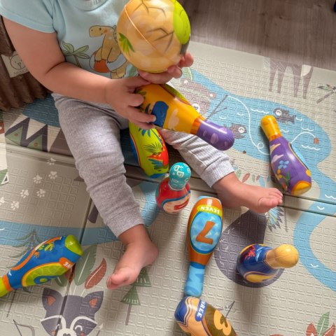  Gra Zręcznościowa Kręgle Miękkie Soft Dinozaury Zestaw 12el.