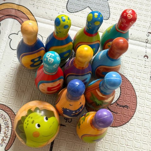  Gra Zręcznościowa Kręgle Miękkie Soft Dinozaury Zestaw 12el.
