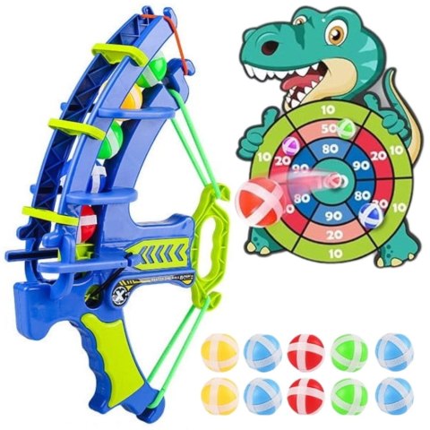  Gra Zręcznościowa w Rzutki na Rzepy Zestaw 2w1 Tarcza + Wyrzutnia Łuk Dino