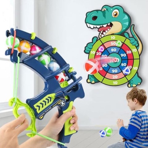  Gra Zręcznościowa w Rzutki na Rzepy Zestaw 2w1 Tarcza + Wyrzutnia Łuk Dino