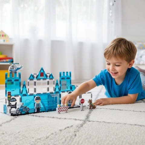 Klocki Magnetyczne 3D Zestaw Komisariat Policji 42el.