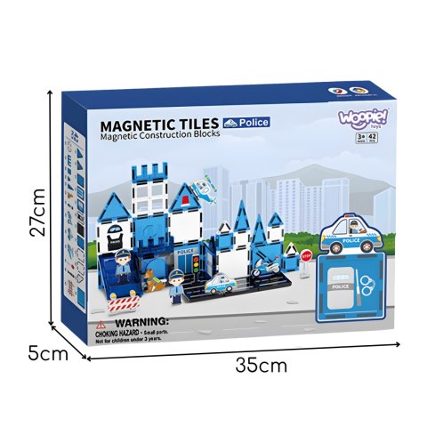  Klocki Magnetyczne 3D Zestaw Komisariat Policji 42el.