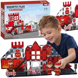  Klocki Magnetyczne 3D Zestaw Straż Pożarna 48el.