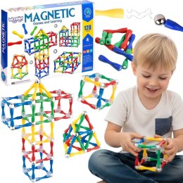  Klocki Magnetyczne Konstrukcyjne 3D 128 el. XXL