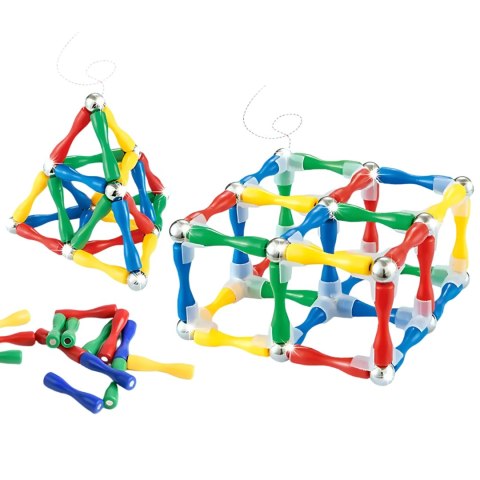  Klocki Magnetyczne Konstrukcyjne 3D 128 el. XXL
