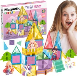  Klocki Magnetyczne Konstrukcyjne 3D Zestaw Edukacyjny Bajkowy Zamek 55el.