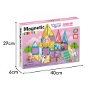  Klocki Magnetyczne Konstrukcyjne 3D Zestaw Edukacyjny Bajkowy Zamek 55el.