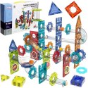  Klocki Magnetyczne Konstrukcyjne 3D Zestaw Edukacyjny Tor Kulkowy Kulodrom 113 el.