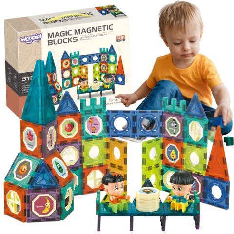  Klocki Magnetyczne Zamek 98 el.