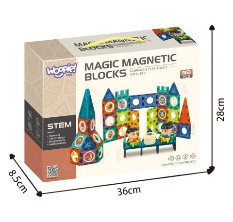  Klocki Magnetyczne Zamek 98 el.