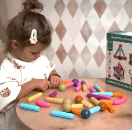 Magnetyczne Klocki Konstrukcyjne Edukacyjne Duże Grube 38 el.