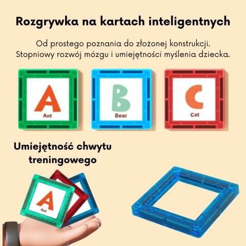  Przestrzenne Klocki Magnetyczne Nauka Liter 70 Elementów