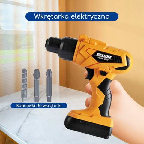 39el. Zestaw Narzędzi Małego Majsterkowicza z Wkrętarką w Walizce