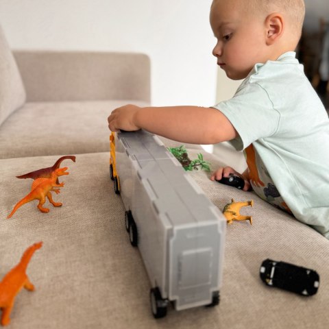  Ciężarówka Transporter 2w1 Zestaw Dinozaurów + Makieta