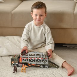  Ciężarówka Transporter Dinozaurów Auto z Dźwiękiem i Światłem