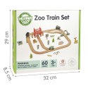 GREEN Drewniana Kolejka ZOO Zestaw XL Pociąg na Magnes Tor 60 el. FSC