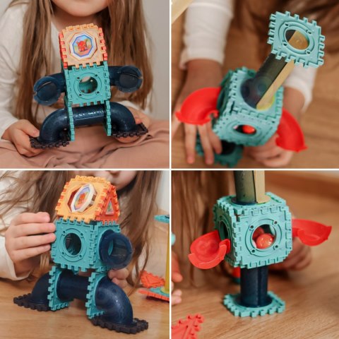  Klocki Konstrukcyjne 3D Zestaw Edukacyjny Tor Kulkowy 128el.