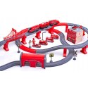  Kolejka Elektryczna Tor Samochodowy Straż Helikopter Auta 92 el.
