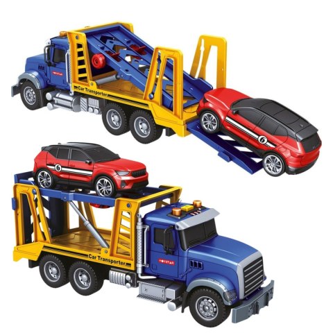  Laweta Ciężarówka Transporter Z Autkiem Światło Dźwięk Skala 1:14