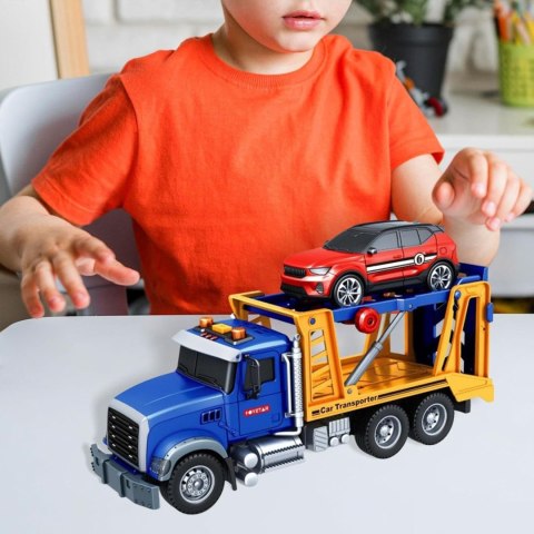  Laweta Ciężarówka Transporter Z Autkiem Światło Dźwięk Skala 1:14