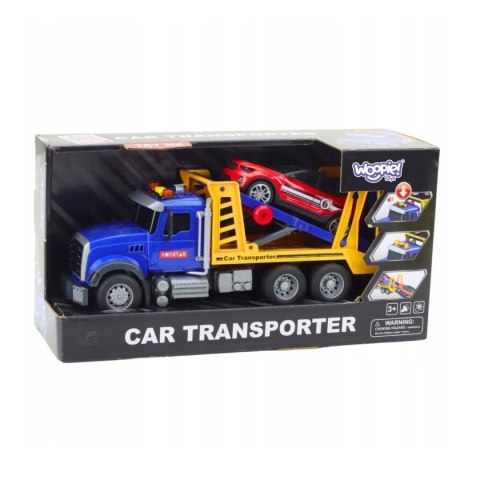  Laweta Ciężarówka Transporter Z Autkiem Światło Dźwięk Skala 1:14