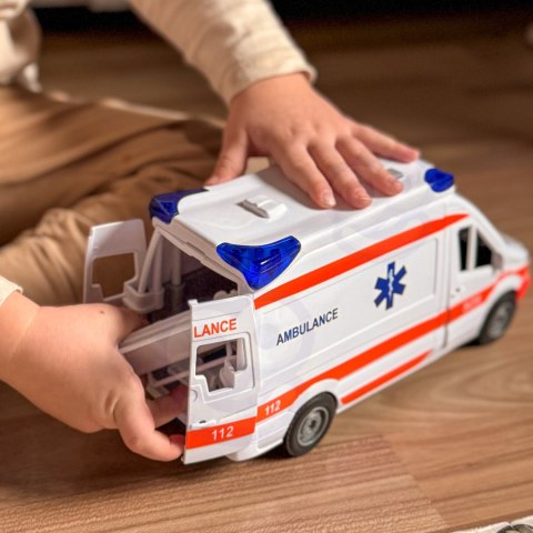  Pogotowie Karetka Ambulans Nosze w Zestawie + Sygnały Dźwiękowe I Świetlne