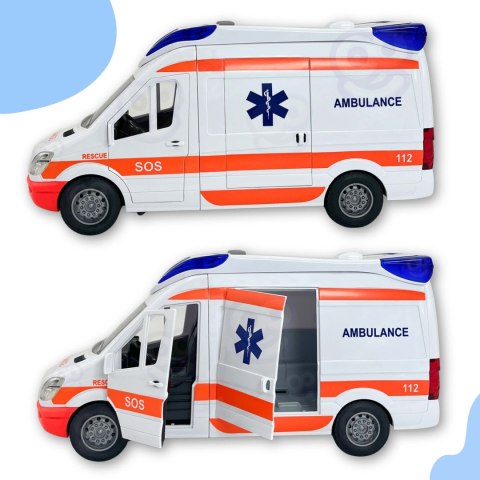  Pogotowie Karetka Ambulans Nosze w Zestawie + Sygnały Dźwiękowe I Świetlne