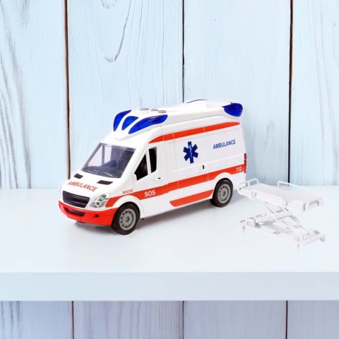  Pogotowie Karetka Ambulans Nosze w Zestawie + Sygnały Dźwiękowe I Świetlne