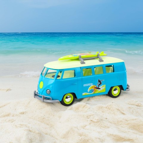  Samochód Bus Surfing Klasyczny Czerwony Ze Światłem I Dźwiękiem Model 1:14