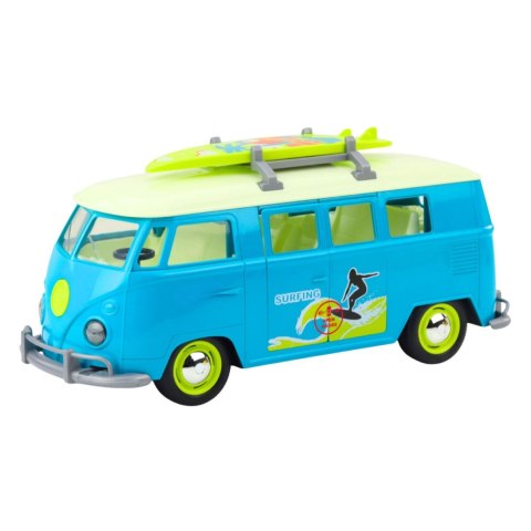  Samochód Bus Surfing Klasyczny Czerwony Ze Światłem I Dźwiękiem Model 1:14