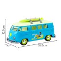  Samochód Bus Surfing Klasyczny Czerwony Ze Światłem I Dźwiękiem Model 1:14