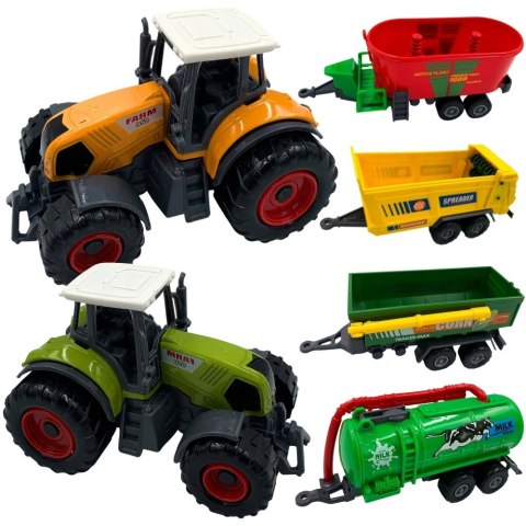  Zestaw Mini Farmera Traktory z Przyczepami