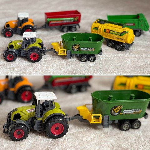  Zestaw Mini Farmera Traktory z Przyczepami