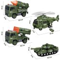  Zestaw Pojazdów Wojskowych z Wyrzutnią Czołg Helikopter 4SZT Skala 1:20
