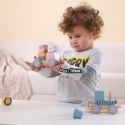  PolarB Drewniana Kolejka z Wagonikami i Zwierzątkami Do Układania Montessori