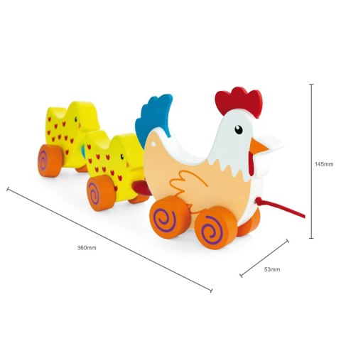  Zestaw do ciągnięcia Kurka z kurczakami 36 cm