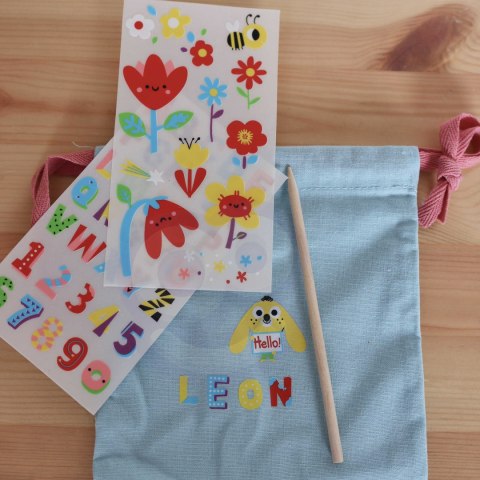  ART&FUN Zestaw Kreatywny Zrób Torebkę Dekorowanie Woreczka Imię Dziecka DIY