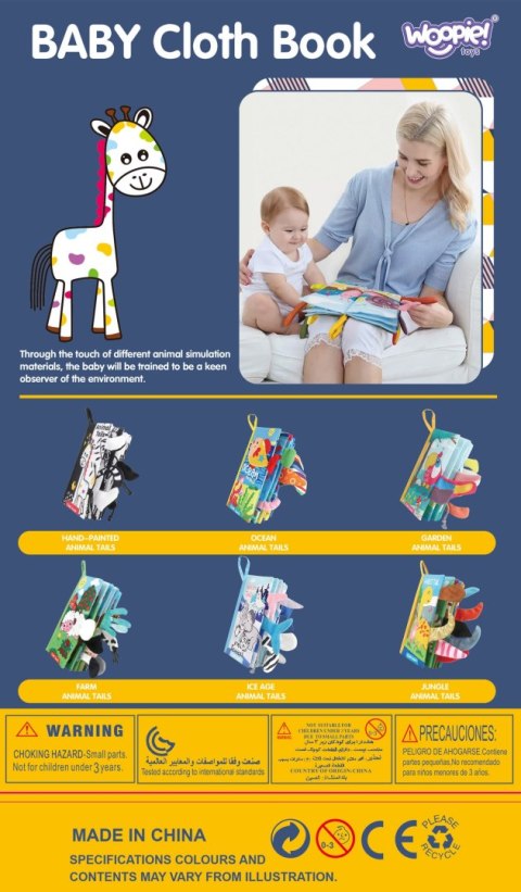  BABY Książeczka Kontrastowa Sensoryczna Dla Niemowląt