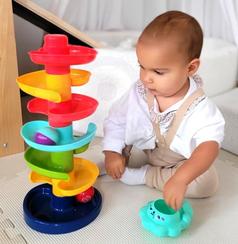  BABY Kulodrom Tor Kulkowy Zestaw Spirala + 2 Kulki