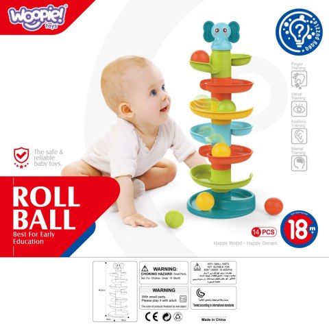  BABY Kulodrom Tor Kulkowy Zestaw Spirala + 3 Kulki