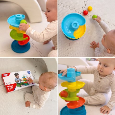  BABY Kulodrom Tor Kulkowy Zestaw Spirala + 3 Kulki